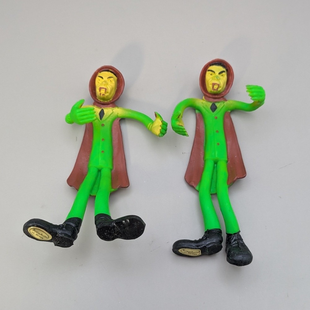 Vintage Flexy Halloween Creeps Dracula Vampire Bendy Toy Figure Hong Kong Lot 2